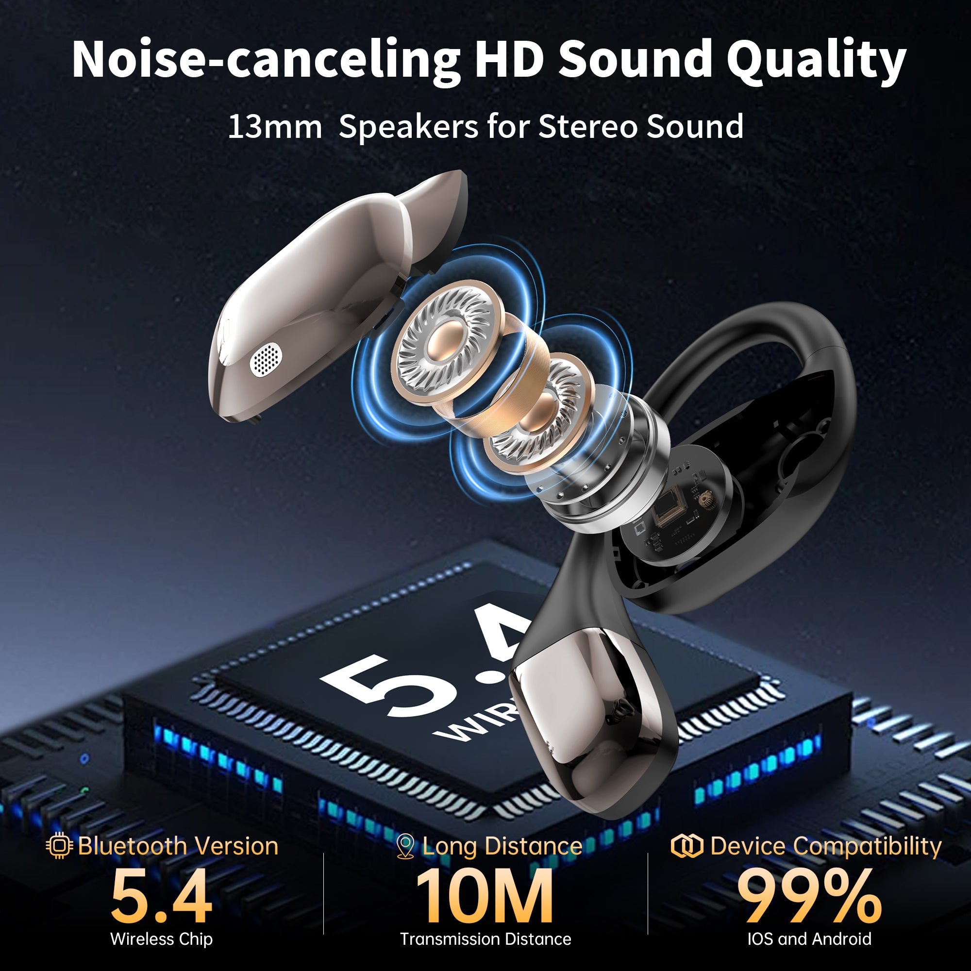 AI Language Translation Earbuds, 3-in-1 AI Translator Earbuds Real Time for 144 Languages, Wireless Bluetooth Headphones, Translator Device with APP fit IOS and Android for Travel, Business, Learning