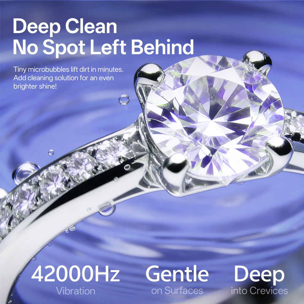 Ultrasonic Retainer Cleaner ,45Khz Denture Cleaner Ultrasonic Jewelry Machine for dental pod,Toothbrush , Ring ,Durable Removable Base and Top Cover , Low Noise, BLACK