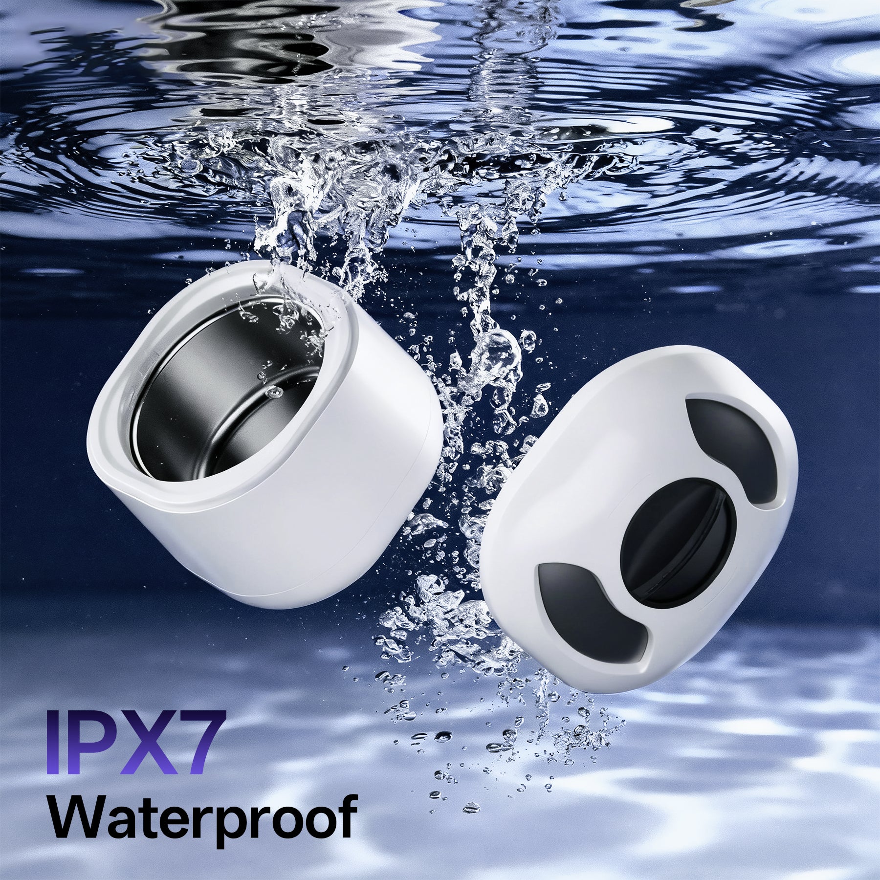 Ultrasonic Jewelry Cleaner , 45KHz Retainer Cleaner Ultrasonic Professional for Dentures, Ring, Earrings Sterling Silver Deep Cleaning with 4 Modes, Timer, Low Noise，White