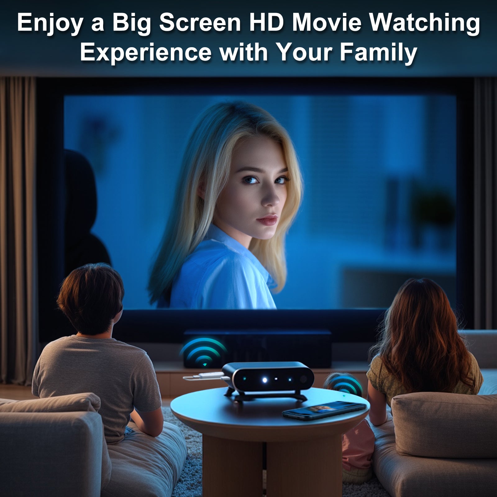 Wireless HDMI Transmitter and Receiver 2-in-1, Plug & Play Portable, 4K Decode 1080P Output, Video Streaming from Laptop, PC, Tablet , Smartphone to TV Projector Monitor