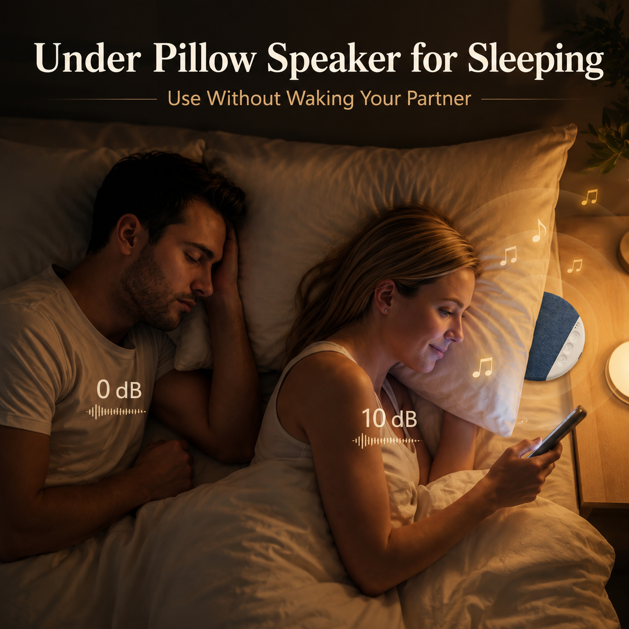 Pillow Speaker for Sleeping, Bluetooth Under Pillow Speaker with White Noise & Sleep Timer, Ultra-Thin Bed Speaker for Side Sleepers, 48H Battery Life for Adult Kids