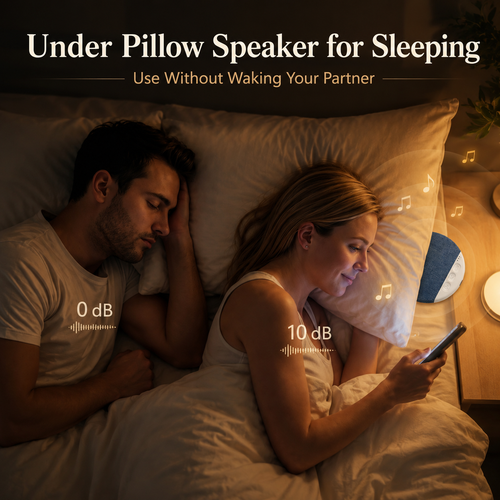 Pillow Speaker for Sleeping, Bluetooth Under Pillow Speaker with White Noise & Sleep Timer, Ultra-Thin Bed Speaker for Side Sleepers, 48H Battery Life for Adult Kids