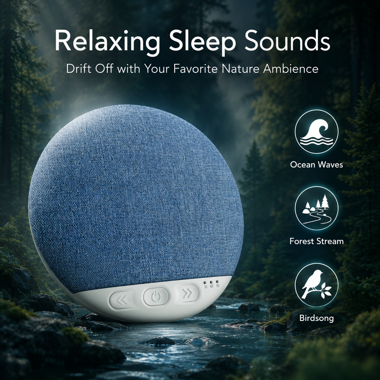 Pillow Speaker for Sleeping, Bluetooth Under Pillow Speaker with White Noise & Sleep Timer, Ultra-Thin Bed Speaker for Side Sleepers, 48H Battery Life for Adult Kids