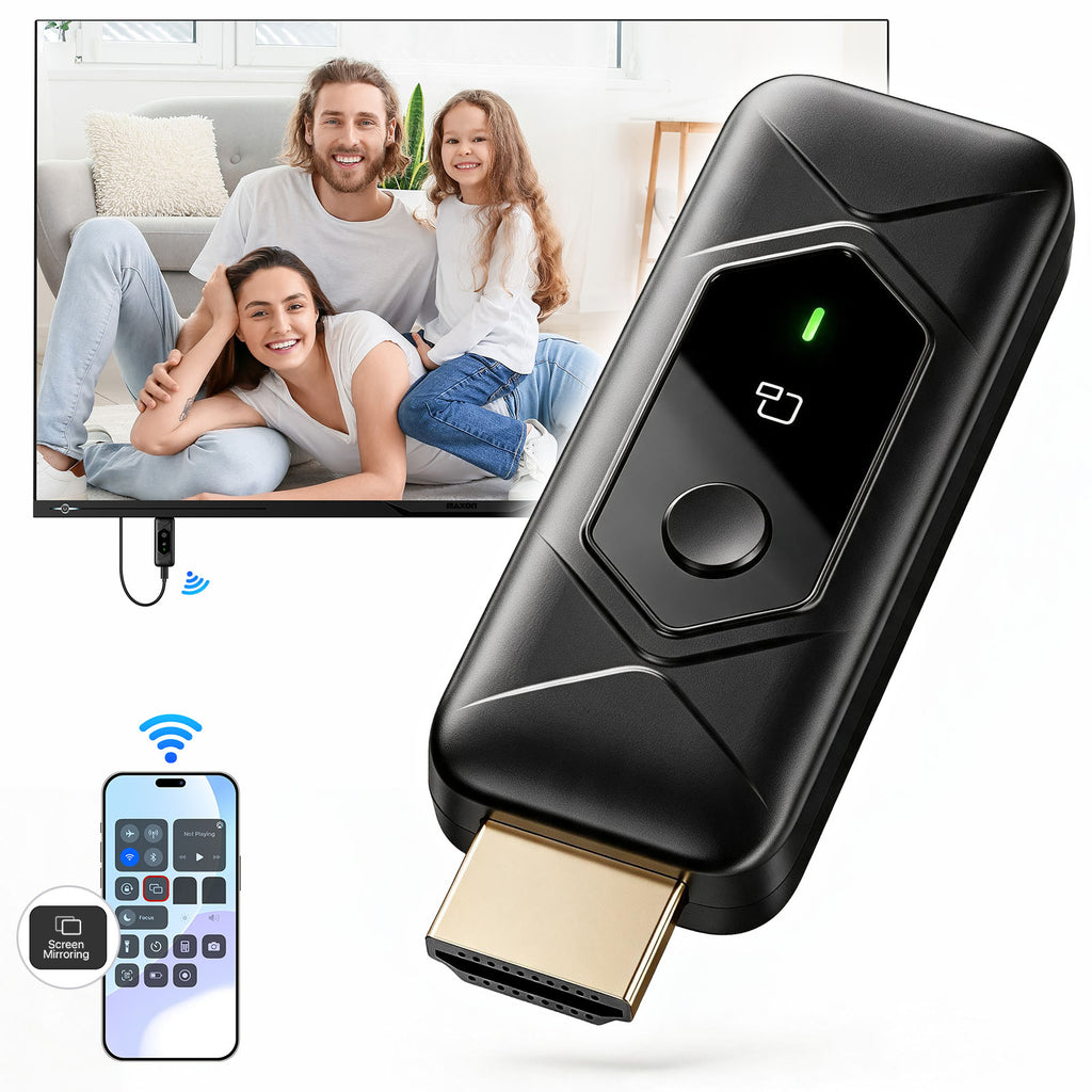 Wireless HDMI Transmitter and Receiver, Plug & Play Portable, 4K Decode 1080P Output, Video Streaming from Laptop, PC, Tablet , Smartphone to TV Projector Monitor