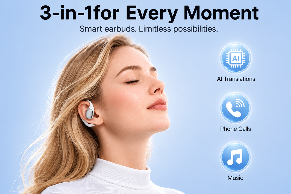 DTIRD AI Translation Earbuds Real Time, Translator Earbuds for 144 Languages, Bluetooth Wireless Headphones, Two-Way translation device , iOS and Android for Travel, Learning